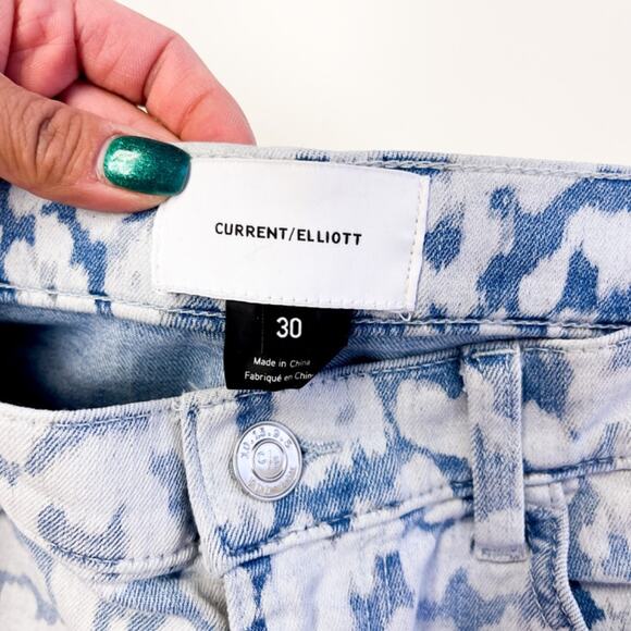 Current/Elliott | High Rise Stiletto Ankle Jeans Skinny Printed Blue | 30 - Picture 8 of 10
